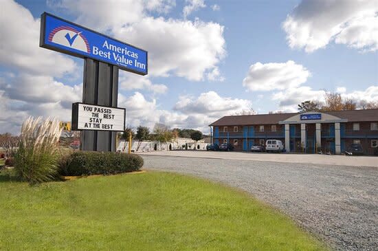 Sign for Americas Best Value Inn outside the inn